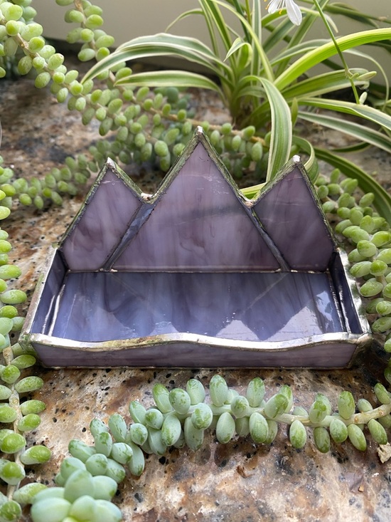 Handmade in Colorado Other - 🪻Handmade🪻Stained Glass🪻Purple  Mountain Majesty Business Card Holder